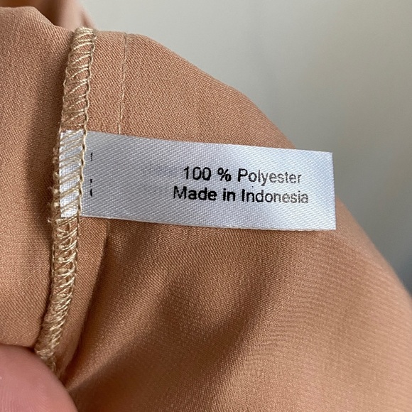 Maurie + Eve Lace Trimmed Slip Dress Midi Warm Tan Pink Size 2 - Picture 6 of 9